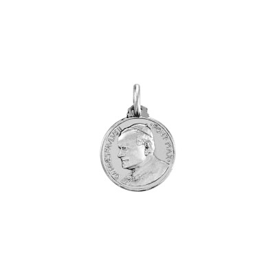 Médaille Pape Giovanni Paolo 16mm en argent rhodié