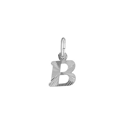 Pendentif initiale B en argent rhodié