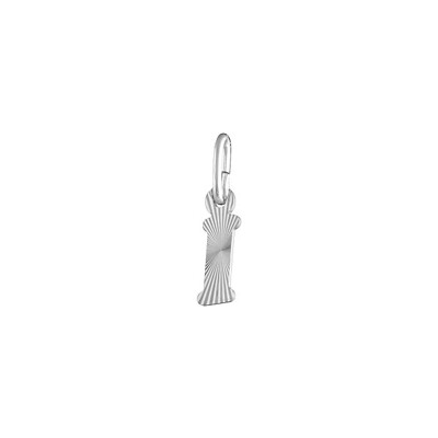 Pendentif initiale I en argent rhodié