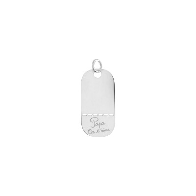 Pendentif Papa on T'aime en argent rhodié