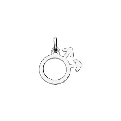 Pendentif Symbole Homme en couple en argent rhodié