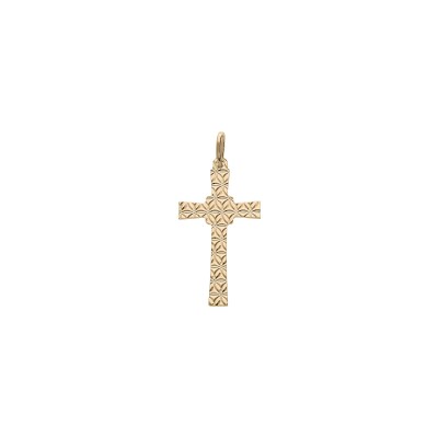 Pendentif croix diamanté étoile en argent rhodié et argent doré