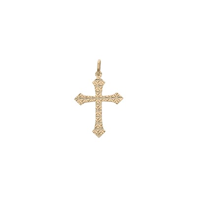 Pendentif croix diamanté étoile en argent rhodié et argent doré
