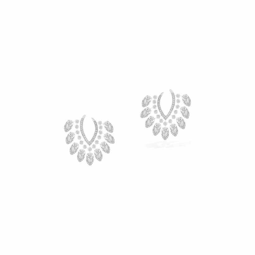 Messika L earrings, white gold, diamonds