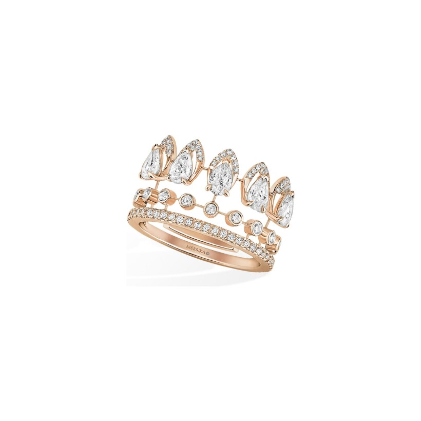 Messika Desert Bloom wedding ring, rose gold, diamonds