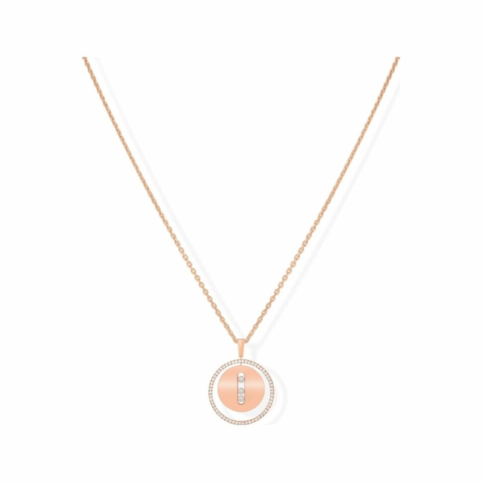 Messika Lucky Move MM necklace, rose gold, diamonds