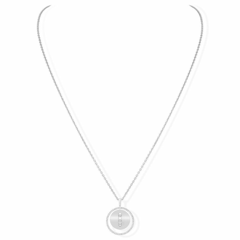 Messika Lucky Move MM necklace, white gold, diamonds