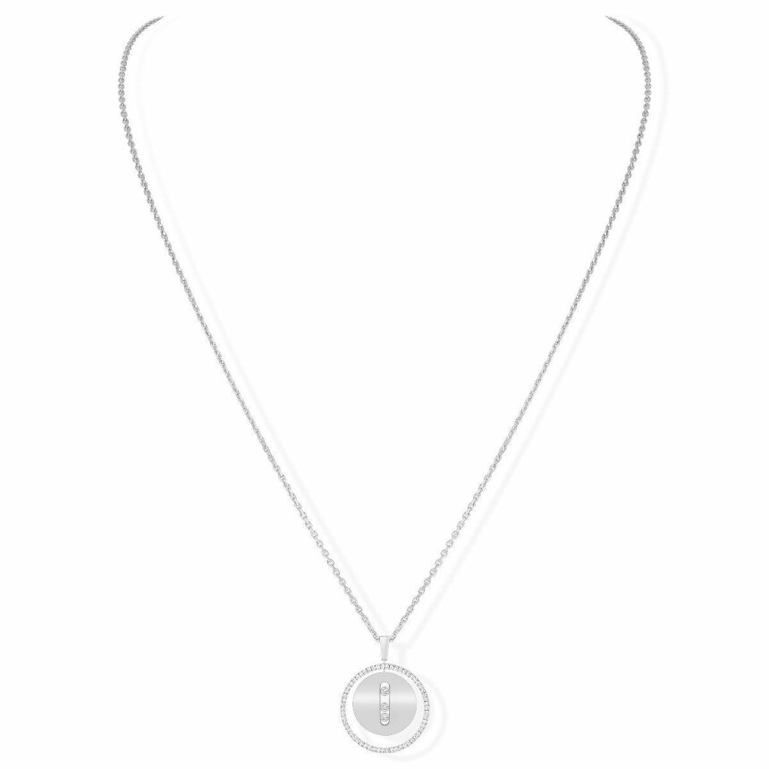 Messika Lucky Move MM necklace, white gold, diamonds