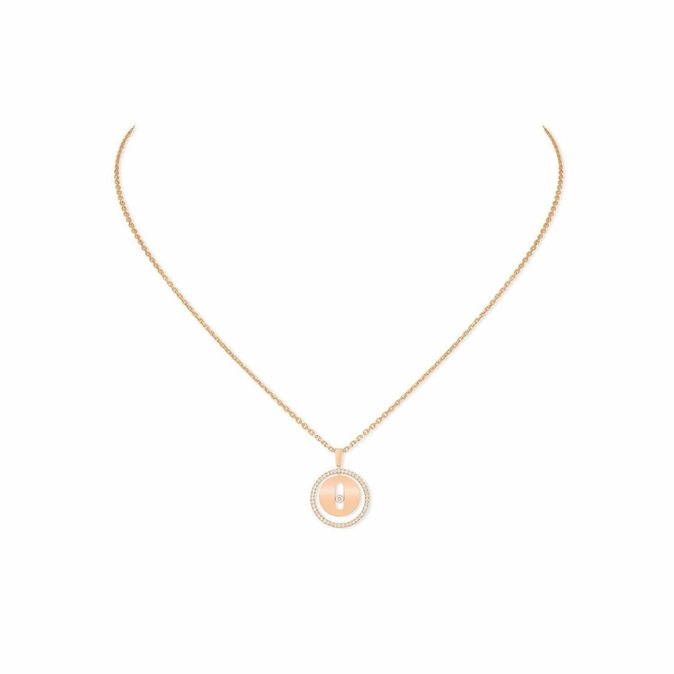Messika Lucky Move PM necklace, rose gold, diamonds