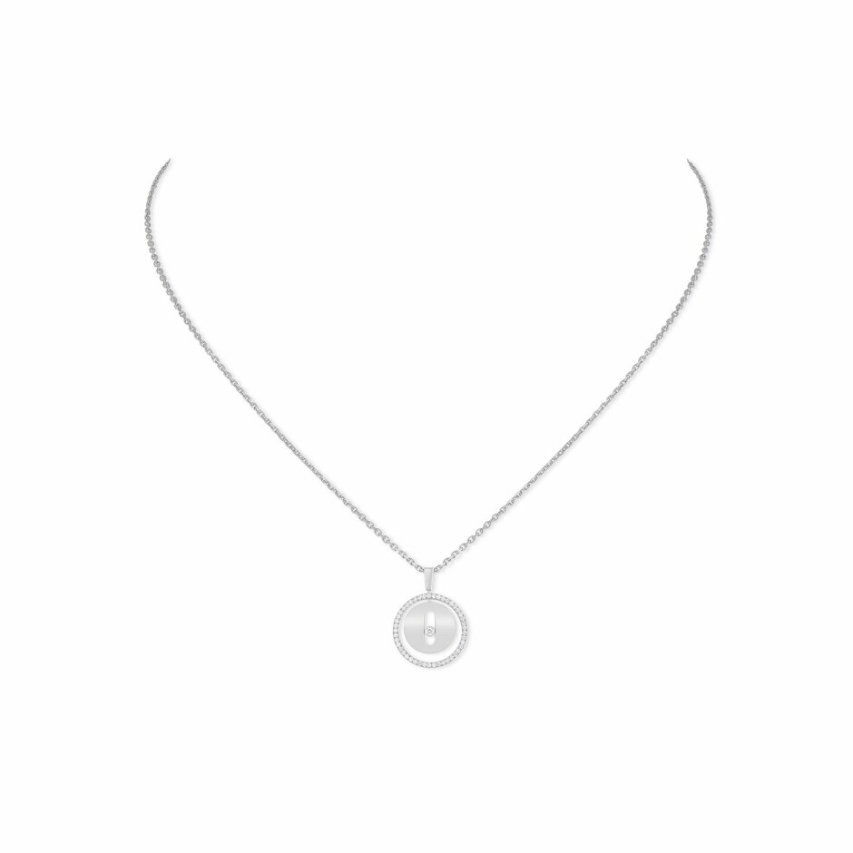 Collier Messika Lucky Move PM en or blanc et diamants