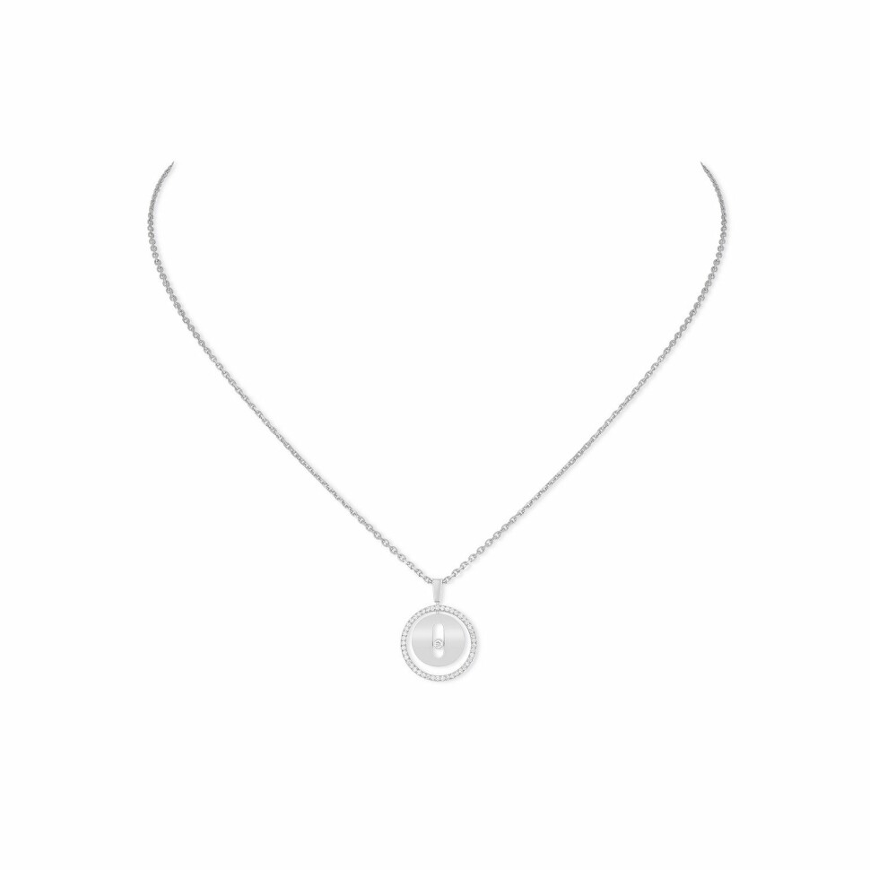 Messika Lucky Move PM necklace, white gold, diamonds