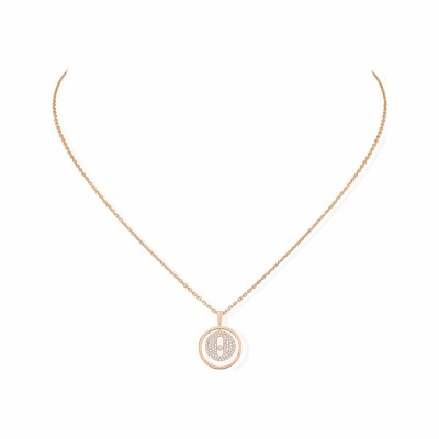 Collier Messika Lucky Move PM pavé en or rose et diamants