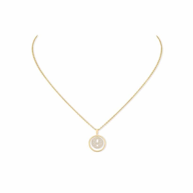 Messika Lucky Move PM pavé necklace, yellow gold, diamonds