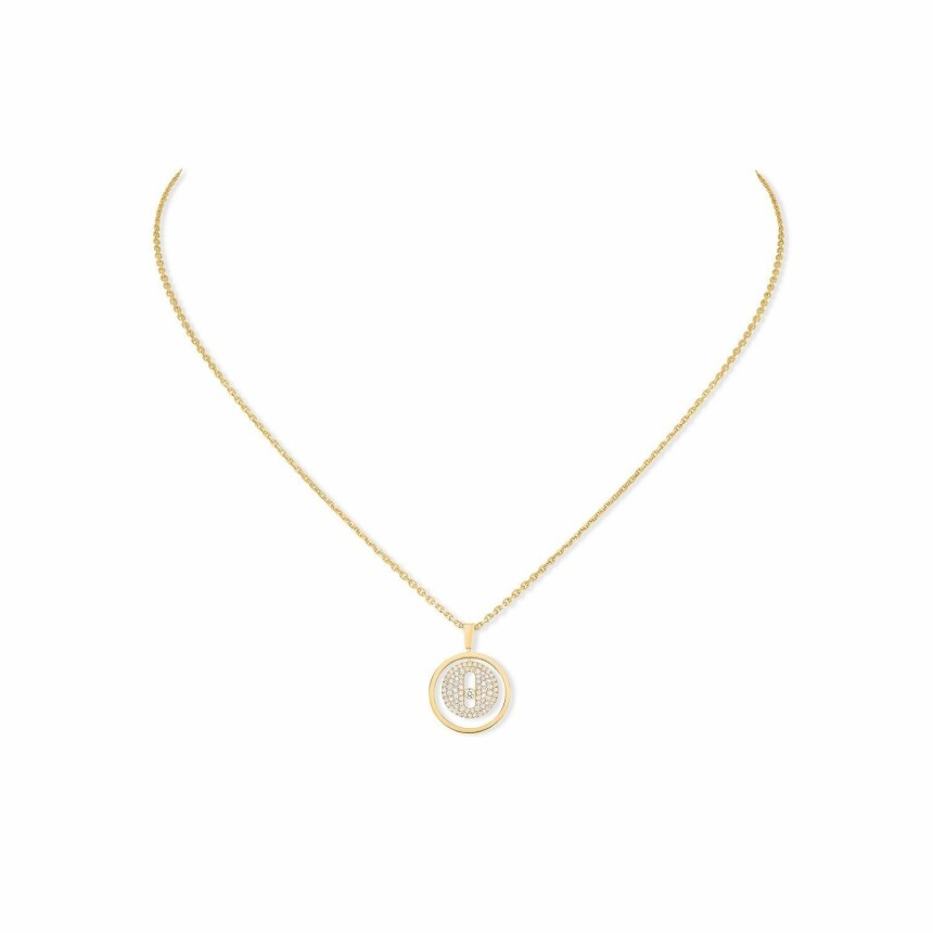 Messika Lucky Move PM pavé necklace, yellow gold, diamonds