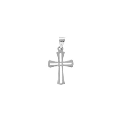 Pendentif croix 15x10mm en argent rhodié