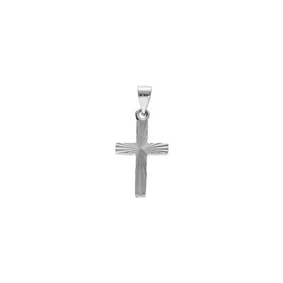Pendentif croix diamantée 15x10mm en argent rhodié