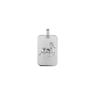 Pendentif zodiaque Bélier en argent rhodié brillant