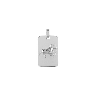 Pendentif zodiaque Sagittaire en argent rhodié brillant