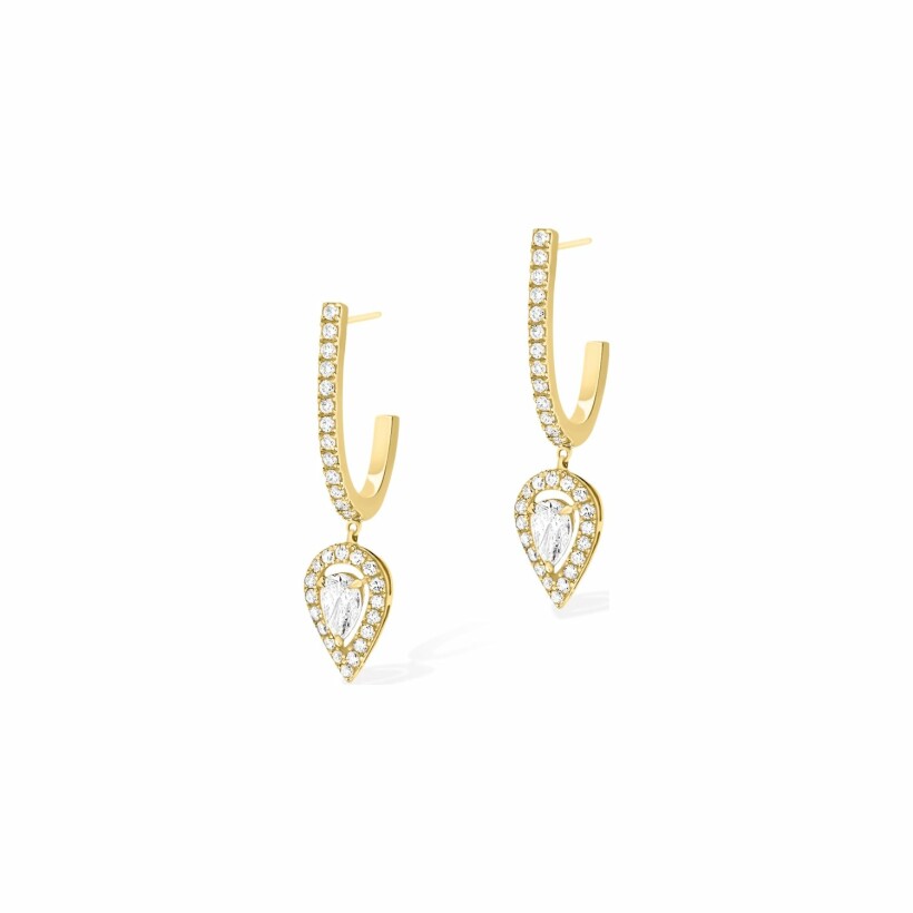 Messika Joy creole earrings, yellow gold, diamonds