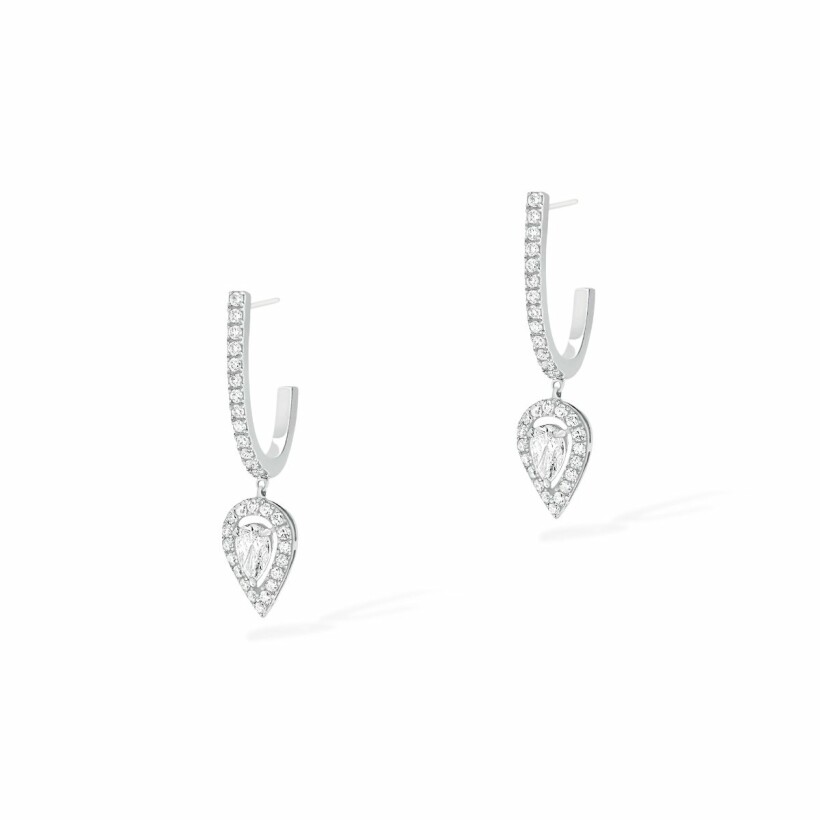 Messika Joy creole earrings, white gold, diamonds