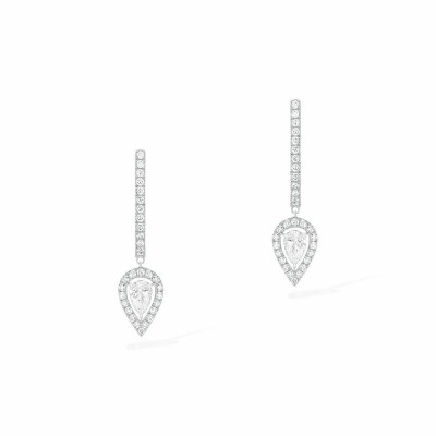 Boucles d'oreilles créoles Messika Joy en or blanc et diamants