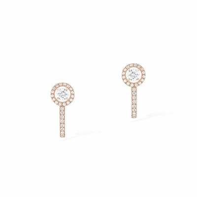 Boucles d'oreilles créoles Messika Joy en or rose et diamants