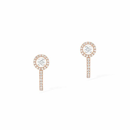 Messika Joy creole earrings, rose gold, diamonds