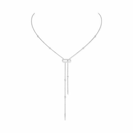 Messika Move Classique tie necklace, white gold, diamonds