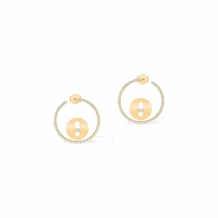 Boucles d'oreilles créoles Messika Lucky Move PM en or jaune et diamants