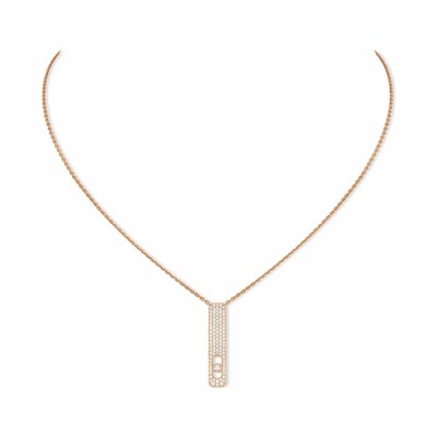 Messika pavé necklace, rose gold, diamonds