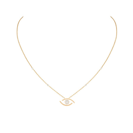 Messika Lucky Eye necklace, yellow gold, diamonds