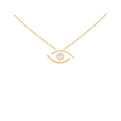 Collier Messika Lucky Eye en or jaune et diamants