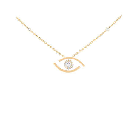 Messika Lucky Eye necklace, yellow gold, diamonds