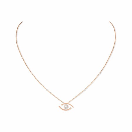 Messika Eye necklace, rose gold, diamonds