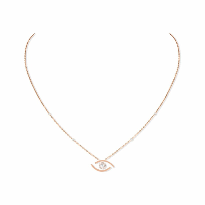 Messika Eye necklace, rose gold, diamonds