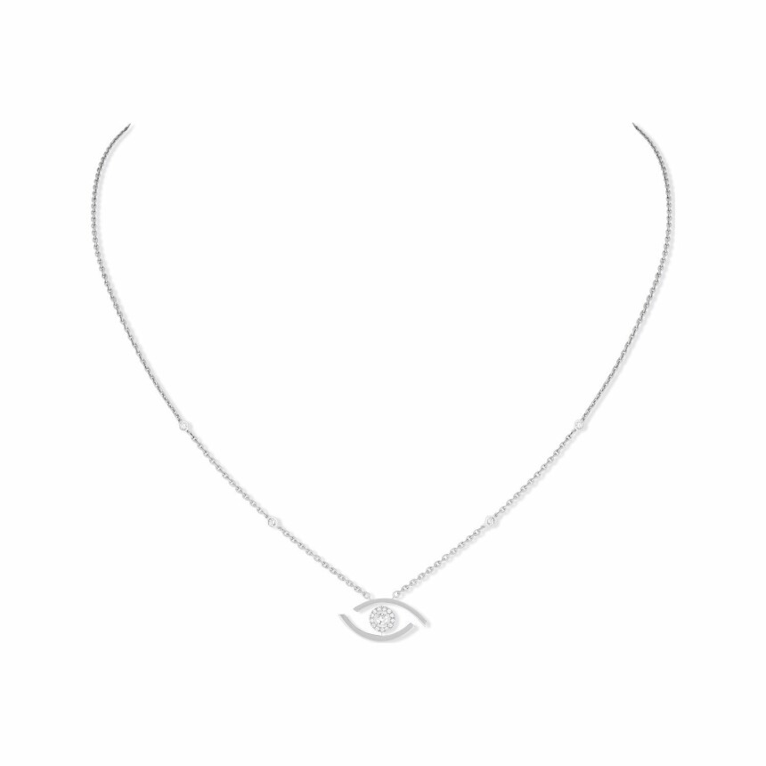Messika Lucky Eye in white gold and diamonds necklace