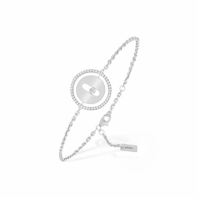 Bracelet sur chaine Messika Lucky Move PM en or blanc et diamants