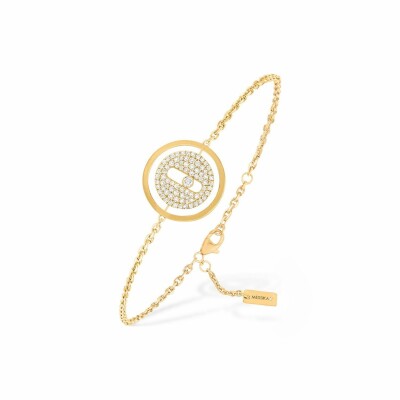 Bracelet sur chaine Messika Lucky Move pavé PM en or jaune et diamants