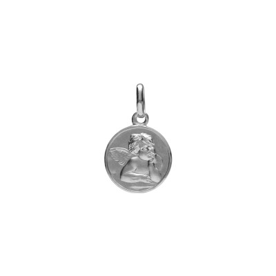 Médaille Ange 12mm en argent rhodié