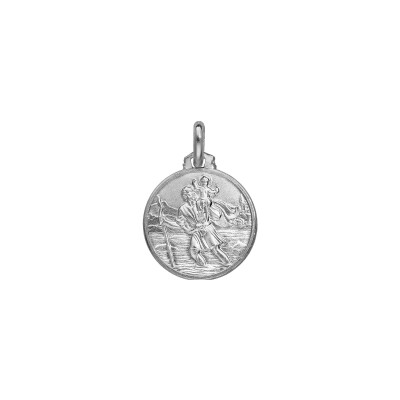 Médaille St Christophe 16mm en argent rhodié