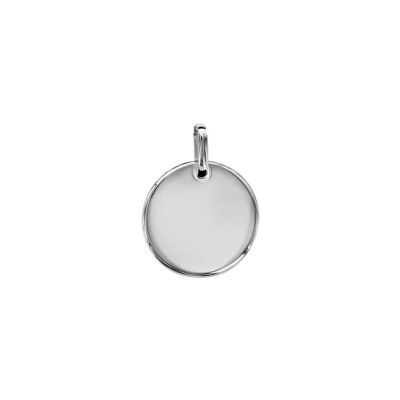 Pendentif galet 18mm en argent rhodié