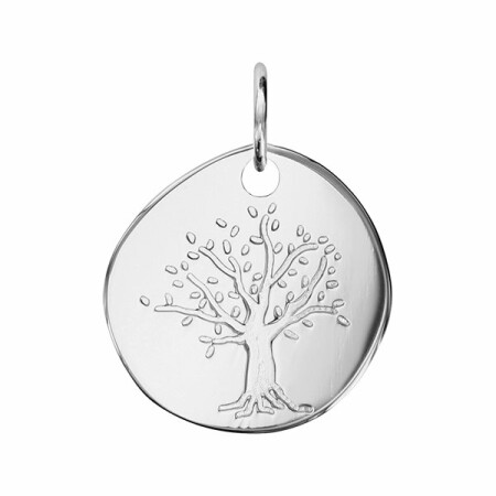 Pendentif argent galet arbre de vie