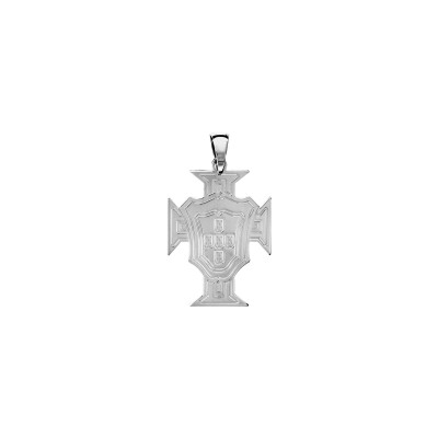 Pendentif croix Portugal grand modèle en argent rhodié