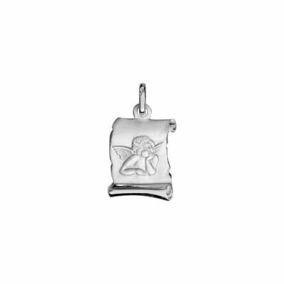 Pendentif argent rhodié petit parchemin argent rhodié ange