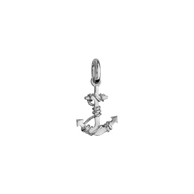 Pendentif Ancre marine en argent rhodié