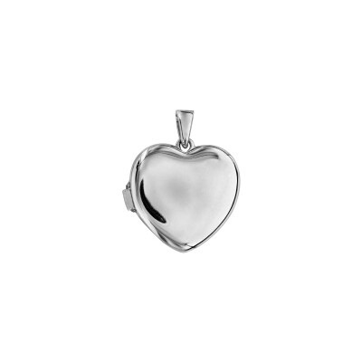 Pendentif cassolette coeur 20mm en argent rhodié