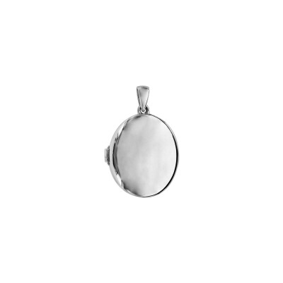 Pendentif cassolette ovale 20mm en argent rhodié