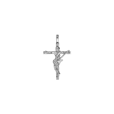 Pendentif croix Rock 26mm en argent rhodié
