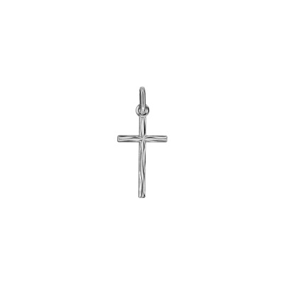 Pendentif croix en argent rhodié