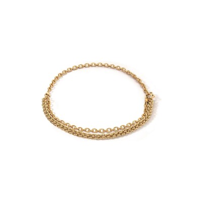 Collier Coeur de Lion Mesh Chain en acier doré